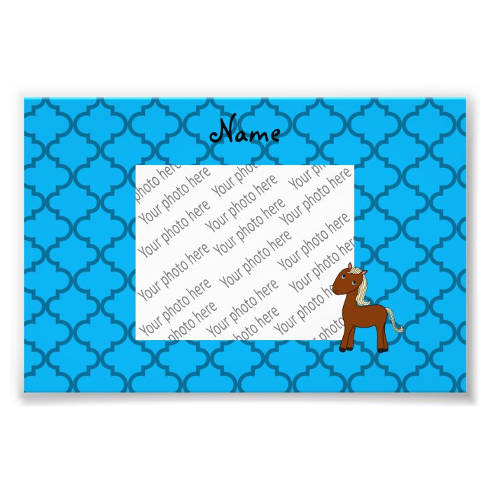 Personalized name horse blue moroccan photo art