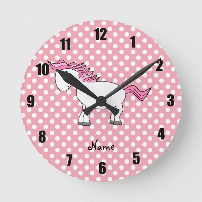Personalized name horse round clock (Front)