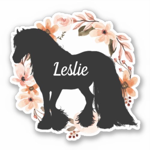 Personalized Name horse Silhouette Equestrian jump Sticker