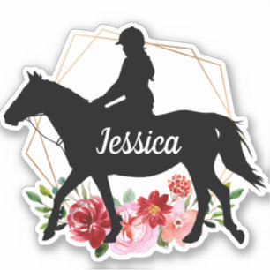 Personalized Name horse Silhouette Equestrian Stic Sticker