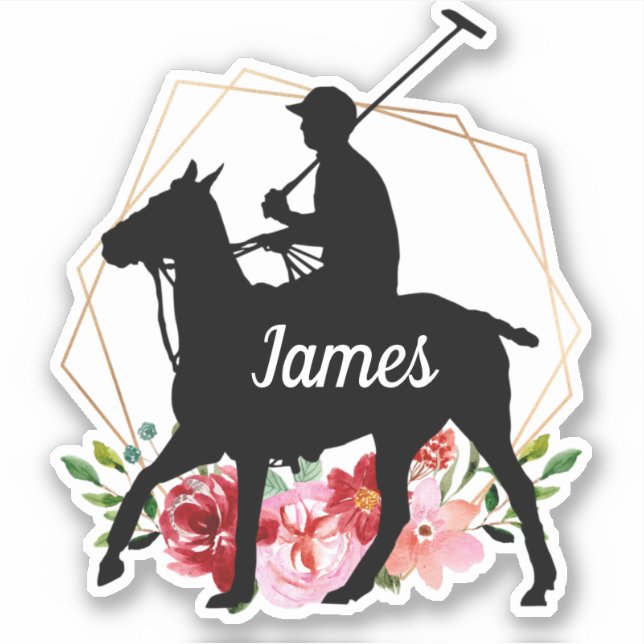 Personalized Name horse Silhouette Equestrian Stic Sticker (Front)