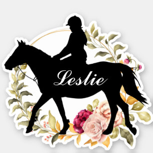 Personalized Name horse Silhouette Equestrian  Sticker