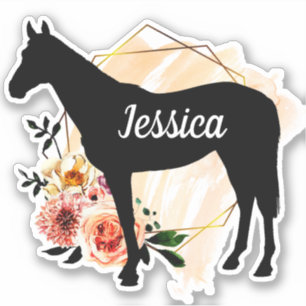 Personalized name horse silhouette Sticker