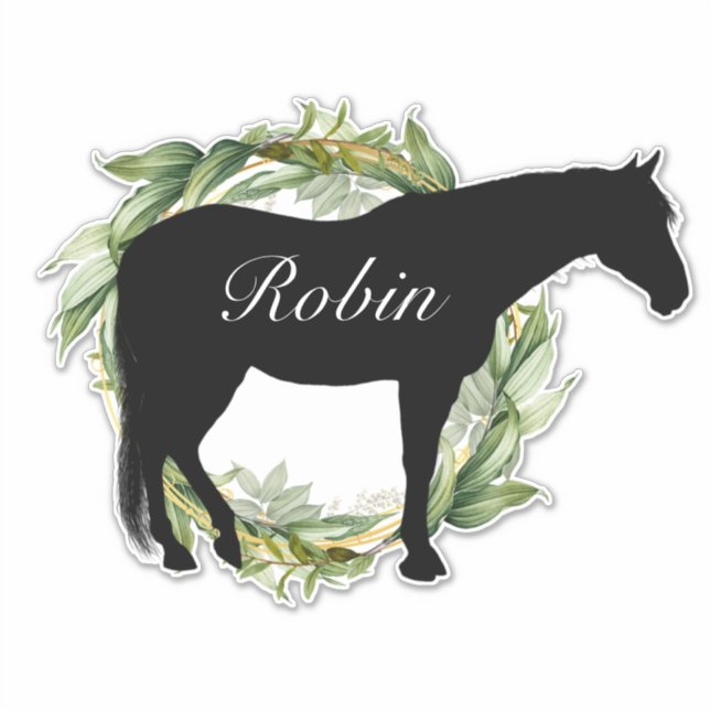 Personalized name horse silhouette sticker (Front)