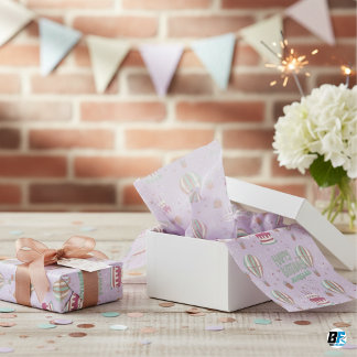 Personalized Name Hot Air Balloon Birthday Confeti Tissue Paper