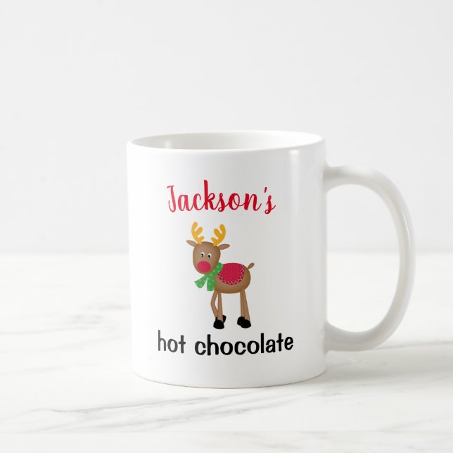 personalized name hot chocolate kids holiday coffee mug (Right)