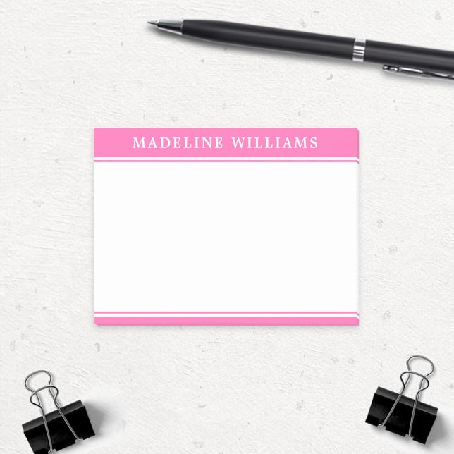 Personalized Name Hot Pink Post It Notes (Creator Uploaded)
