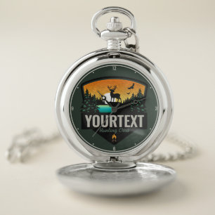 Personalized NAME Hunter Wilderness Elk Hunting La Pocket Watch