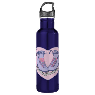 Double Wall Vacuum Stainless Steel Water Bottle Heart Love Ice Skating 17 oz 
