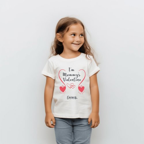 Personalized Name Im Mommys Valentine Baby Toddler T_shirt