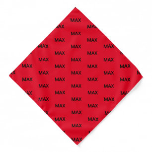 Personalized name in black and red bandana
