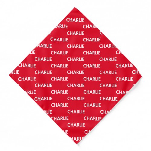 Personalized name in red and white bandana