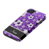 Personalized name indigo purple glitter soccer Case-Mate iPhone case (Bottom)