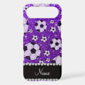 Personalized name indigo purple glitter soccer Case-Mate iPhone case (Back)