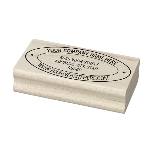 Personalized Name Info Address Oval Rubber Stamp