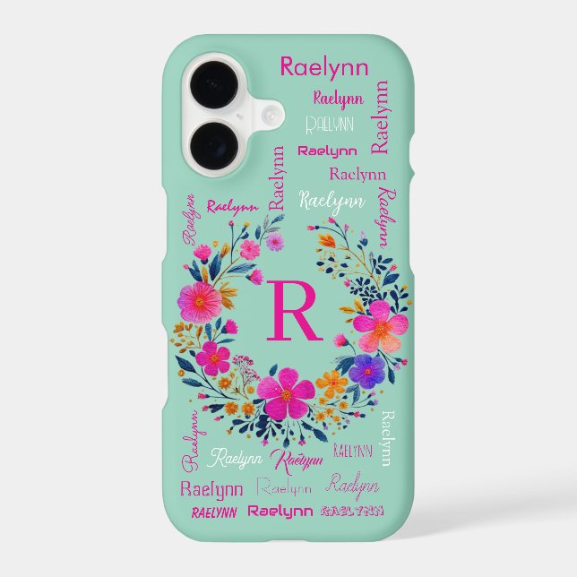 Personalized Name Initial Add Your Name iPhone Case (Back)