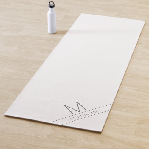 Personalized Name Initial Custom White Yoga Mat