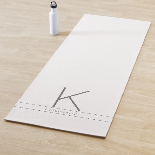 Personalized Name Initial Custom White Yoga Mat