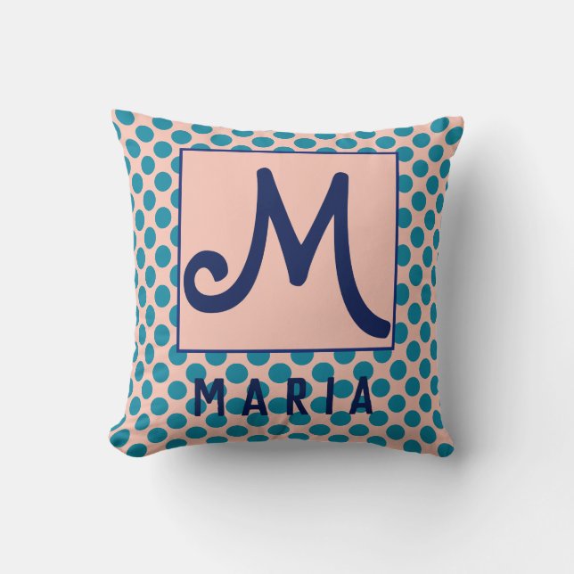 Personalized Name Initial Design Throw Pillow (Front)