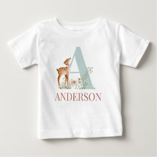 Personalized Name Initial Letter A Baby T-Shirt