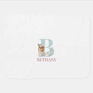 Personalized Name Initial Letter B Baby Blanket