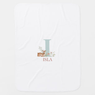 Personalized Name Initial Letter I Baby Blanket