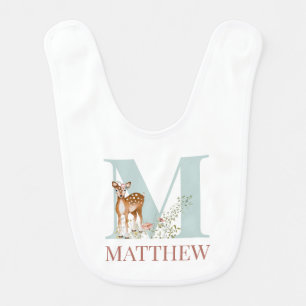 Personalized Name Initial Letter M Baby Bib