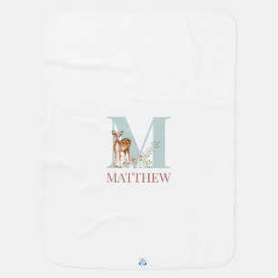 Personalized Name Initial Letter M Baby Blanket