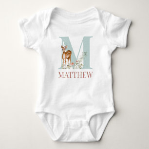Personalized Name Initial Letter M Baby Bodysuit