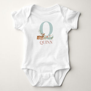 Personalized Name Initial Letter Q Baby Bodysuit