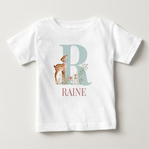 Personalized Name Initial Letter R Baby T_Shirt