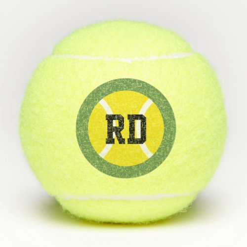 Personalized name initial monogram letter yellow tennis balls