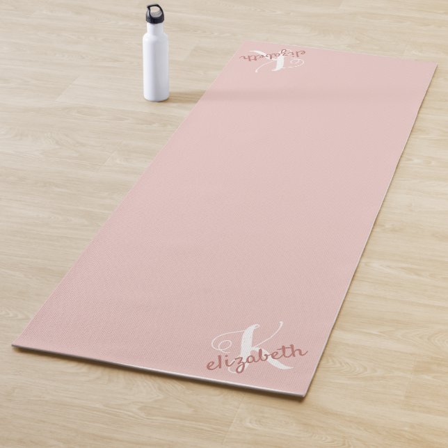Personalized Name Initial Pink Monogram Yoga Mat (In Situ)