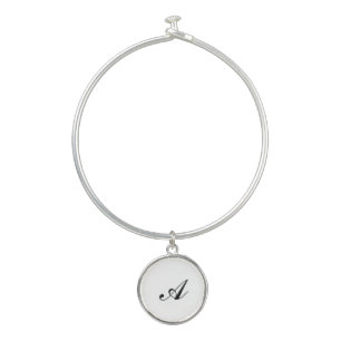 Personalized Name Initial Silver Plated Necklace Bangle Bracelet