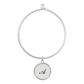 Personalized Name Initial Silver Plated Necklace Bangle Bracelet