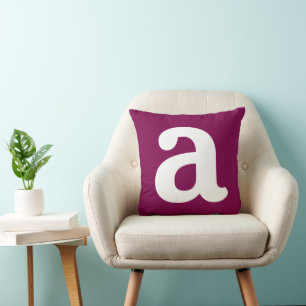 Personalized Name Initial Stylish Modern Minimal  Throw Pillow