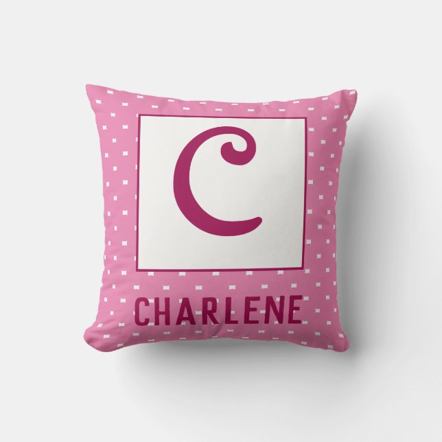 Personalized Name Initial Throw Pillow (Front)