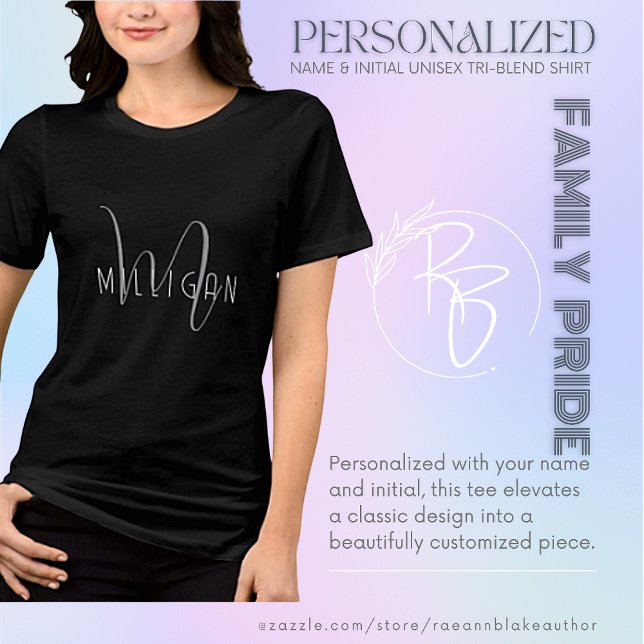 Personalized Name & Initial Unisex Tri-Blend Shirt (Creator Uploaded)