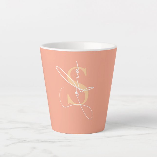 Personalized name initials  latte mug (Front)