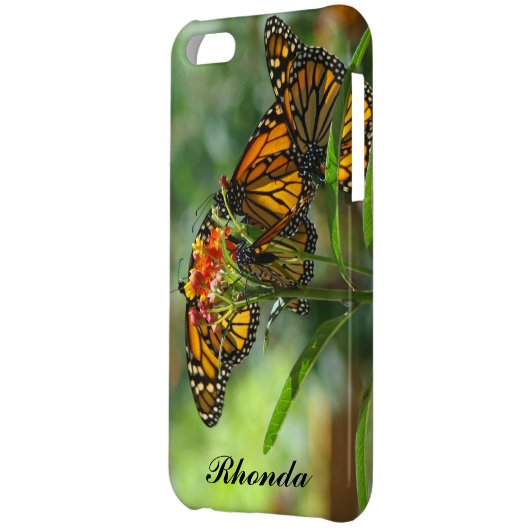 Personalized Name iPhone 5 cases Monarch Butterfly (Back Left)