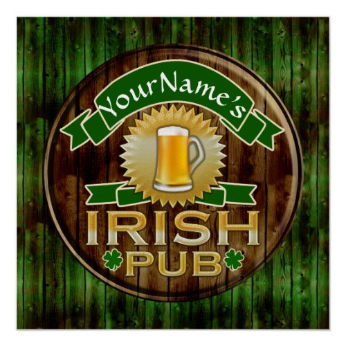 Personalized Name Irish Pub Sign St Patricks Day