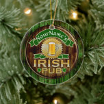 Personalized Name Irish Pub Sign St. Patrick's Day Ceramic Ornament