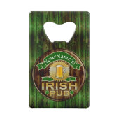 Personalized Name Irish Pub Sign St. Patrick's Day Credit Card Bottle Opener (Back)