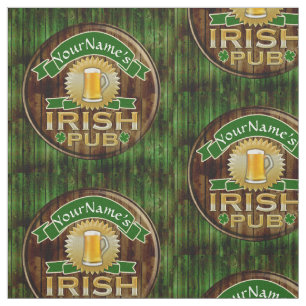 Personalized Name Irish Pub Sign St. Patrick's Day Fabric