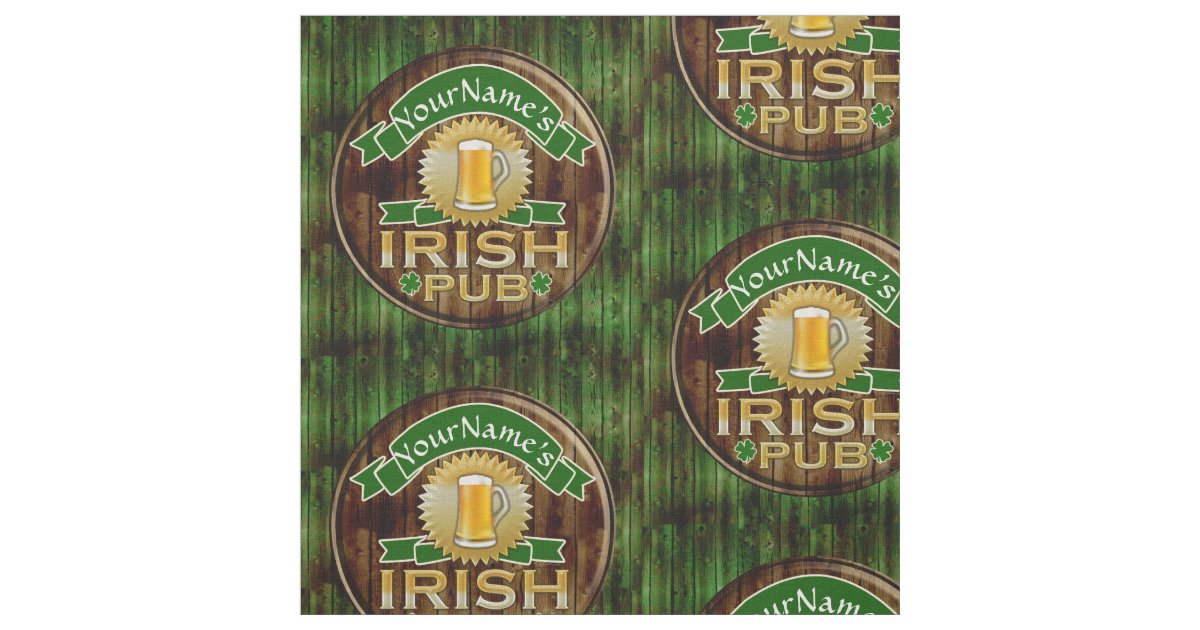 Personalized Name Irish Pub Sign St. Patrick's Day Fabric Zazzle