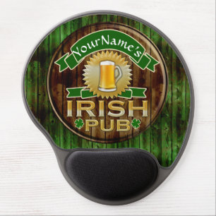 Personalized Name Irish Pub Sign St. Patrick's Day Gel Mouse Pad