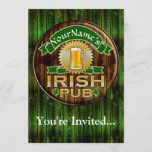 Personalized Name Irish Pub Sign St. Patrick's Day Invitation