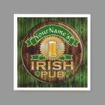 Personalized Name Irish Pub Sign St. Patrick's Day Napkins