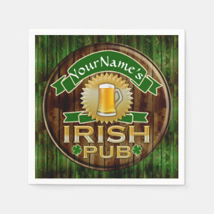Personalized Name Irish Pub Sign St. Patrick's Day Napkins