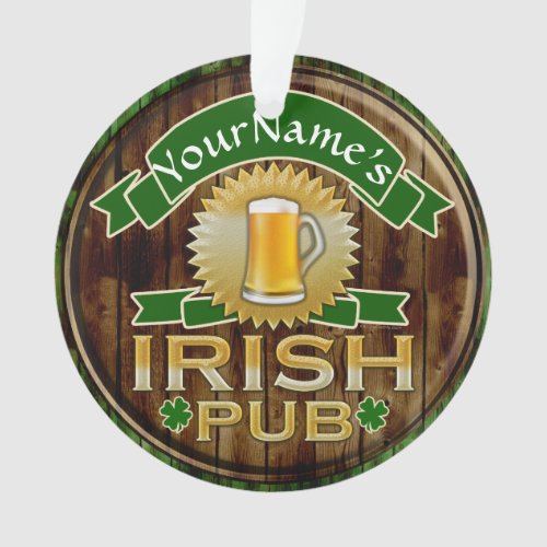 Personalized Name Irish Pub Sign St Patricks Day Ornament